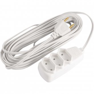 Extens�o el�trica com 10 metros, cord�o PL 2 x 0,75 mm�, 2P gelo, modelo Sort 1532, DANEVA