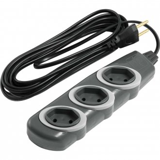 Extens�o el�trica com 5 metros, cabo PP 2 x 0,75 mm�, 2P grafite, modelo No Shock 45 1719, DANEVA