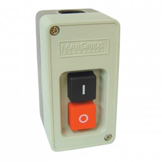 Chave el�trica sobrepor liga e desliga, 3x30 A, 4,0 CV, 220 V~, CS102-TP, PVC, acionamento bot�o, MAR-GIRIUS