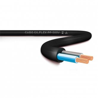 Cabo flex�vel, 2 x 1,5 mm�, PP 500 V, SIL