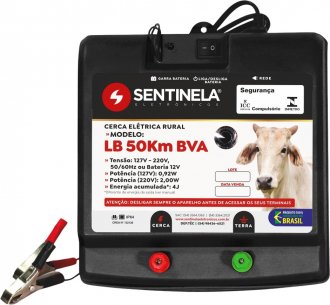 Eletrificador de cerca el�trica 50 km, com alcance de 8.600 m, 1019 SENTINELA
