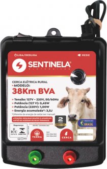 Eletrificador de cerca el�trica 38 km, com alcance de 4.500 m, 4039 SENTINELA