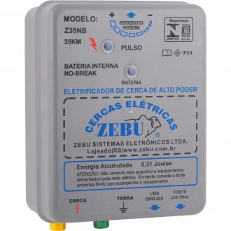 Eletrificador de cerca el�trica 35 km com bateria Z35NB ZEBU