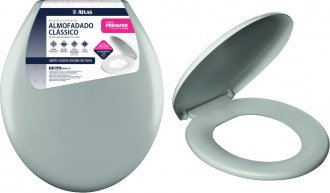 Assento sanit�rio almofadado, cinza, Cl�ssico Primafer, PR 1063-5, ATLAS