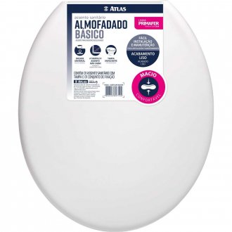 Assento sanit�rio almofadado b�sico, branco, PR2060-2 ATLAS