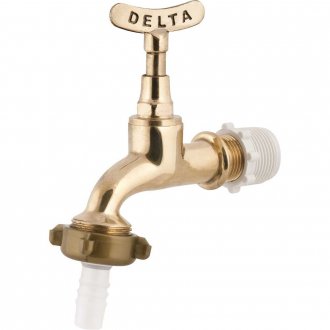 Torneira met�lica para jardim, amarela, 3/4