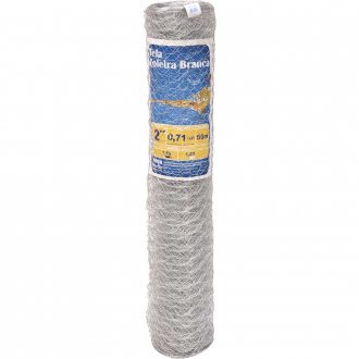 Tela met�lica hexagonal, galinheiro, coleira branca, malha 2