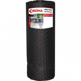 Tela pl�stica hexagonal, galinheiro, 1 m x 50 m, preta, 26885 ROMA
