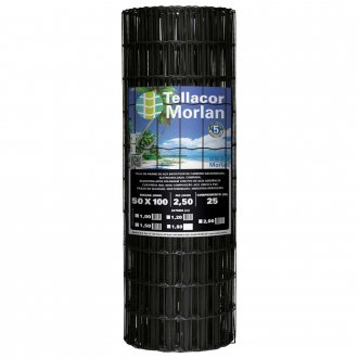 Tela alambrado com revestimento em PVC, 1 m, malha 100 mm x 50 mm, 3320 MORLAN