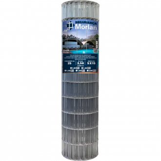 Tela alambrado, malha 15 cm x 5 cm, fio 2,5 mm, com 1,8 m x 25 m (altura x comprimento), 2379, MORLAN