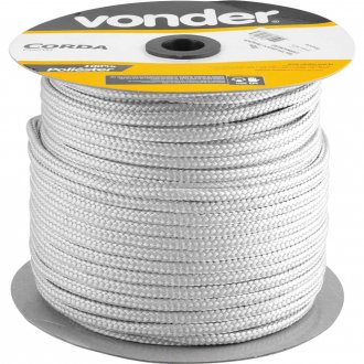 Corda multifilamento tran�ada, 10 mm x 147 m,  branca, VONDER