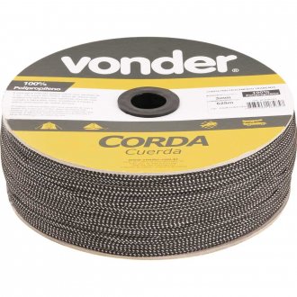 Corda multifilamento tran�ada 5,0 mm x 250 m, cores diversas, VONDER