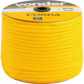 Corda multifilamento tran�ada 12,0 mm x 140 m, amarela, em carretel, VONDER