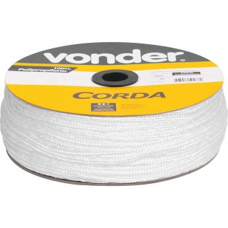 Corda multifilamento tran�ada 3,0 mm x 625 m, branca, em carretel, VONDER