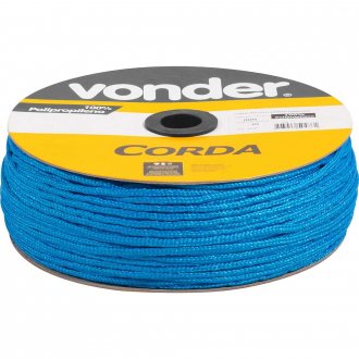 Corda multifilamento tran�ada 4,0 mm x 360 m, azul, em carretel, VONDER