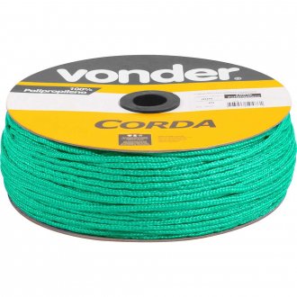 Corda multifilamento tran�ada 4,0 mm x 360 m, verde, em carretel, VONDER