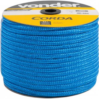 Corda multifilamento tran�ada 8,0 mm x 258 m, azul, em carretel, VONDER