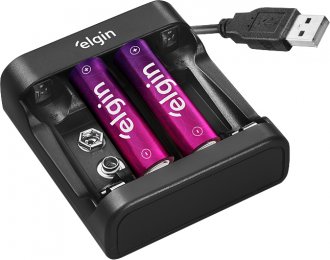 Carregador para pilhas, USB, AA e AAA, 9 V, 46RSCUSB0000 ELGIN