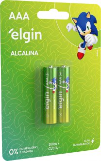 Pilha alcalina palito (AAA) 1,5 V, 2 pe�as, ELE000000082154 ELGIN