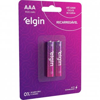 Pilha recarreg�vel palito (AAA), 2 pe�as, ELE000000082168 ELGIN