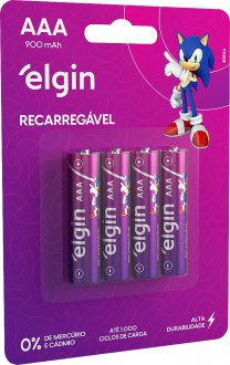 Pilha recarreg�vel palito (AAA), 4 pe�as, ELE000000082169 ELGIN