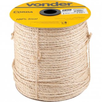 Corda de sisal 6 mm x 440 m, 3 pernas, VONDER