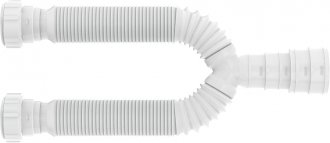Sif�o tubo extensivo universal, duplo, branco, 720mm comprimento, 030205, BLUKIT