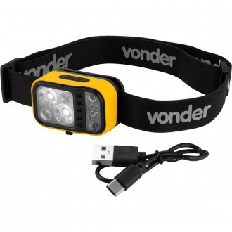 Lanterna de LED para cabe�a, recarreg�vel, LED CREE Xte, LCV 220 VONDER