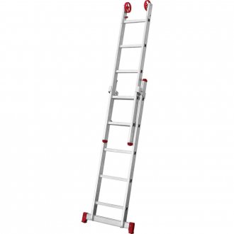 Escada extensiva de alum�nio, 2 x 5 degraus, 3 em 1, ESC0614, BOTAFOGO