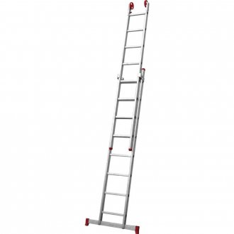 Escada extensiva de alum�nio, 2 x 8 degraus, 3 em 1, ESC0617, BOTAFOGO