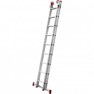 Escada extensiva de alum�nio, 2 x 9 degraus, 3 em 1, ESC0618, BOTAFOGO