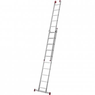 Escada extensiva de alum�nio, 2 x 10 degraus, 3 em 1, ESC0619, BOTAFOGO