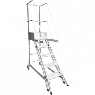 Escada trepadeira alum�nio 1,16 m X 1,63 m 4 degraus + plataforma com 4 corrim�es TR122 ALULEV