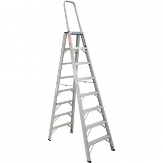 Escada de abrir, em alum�nio, uso profissional, 8 degraus, 240 cm, com al�a de apoio, AP208, ALULEV