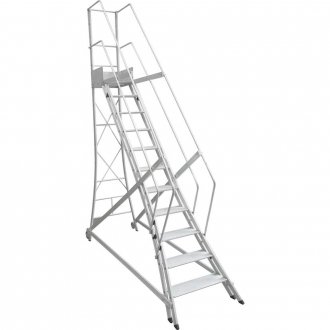 Escada trepadeira alum�nio 2,55 m X 2,78 m 10 degraus + plataforma com 4 corrim�es TR252 ALULEV