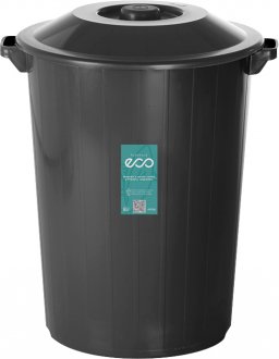 Lixeira pl�stica, 35 litros, preta, Eco, 375LP, PLASVALE