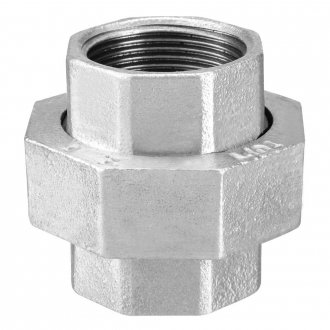 Uni�o de ferro galvanizado com assento de bronze, 1.1/2
