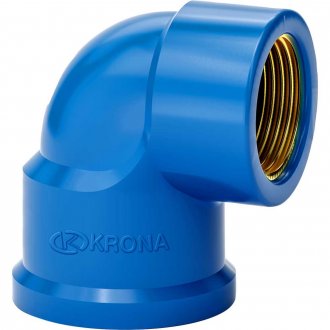 Joelho 90� azul com bucha de lat�o, 25 mm x 1/2
