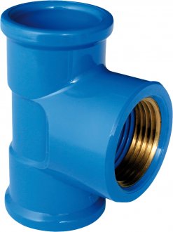T� em PVC sold�vel com bucha de lat�o, 25 mm x 3/4