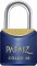 Cadeado de lat�o, corpo plastificado, 20 mm, Azul, PAPAIZ