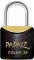 Cadeado de lat�o, corpo plastificado, 20 mm, Preto, PAPAIZ