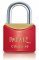 Cadeado de lat�o, corpo plastificado, 20 mm, Vermelho, PAPAIZ