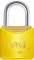 Cadeado de lat�o, corpo plastificado, 30 mm, Amarelo, PAPAIZ