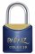 Cadeado de lat�o, corpo plastificado, 30 mm, Azul, PAPAIZ