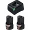 Carregador de bateria GAL 12V 20 Bivolt, com 2 baterias 12 V GBA 2,0 Ah, 1 600 A02 1KS, BOSCH