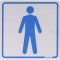 Placa de sinaliza��o em alum�nio (Sanit�rio masculino), 15 cm x 15 cm, SINALIZE