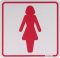 Placa de sinaliza��o em alum�nio (Sanit�rio feminino), 15 cm x 15 cm, SINALIZE.