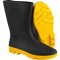 Bota de PVC preta com amarelo, cano m�dio, sem forro, 44, NOVE54