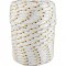 Corda multifilamento tran�ada 10,0 mm x 50 m, branca com detalhes em preto e amarelo, VONDER