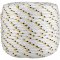 Corda multifilamento tran�ada 12,0 mm x 110 m, branca com detalhes em preto e amarelo, VONDER